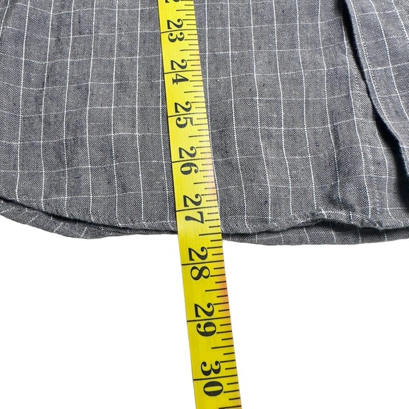 UNTUCKit | Men | Chauvin Gray Checker 100% Linen Button Up Shirt | Size Large - Picture 5 of 11